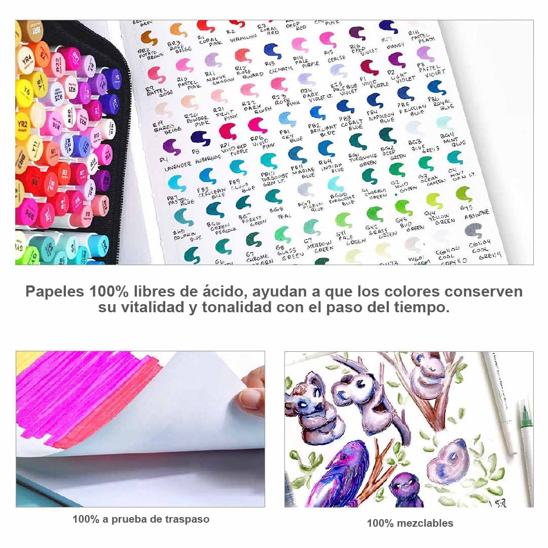 Sketchbook Ohuhu Para Marcadores de Alcohol | 21 x 21 CM, 78 hojas | 200 g/m2