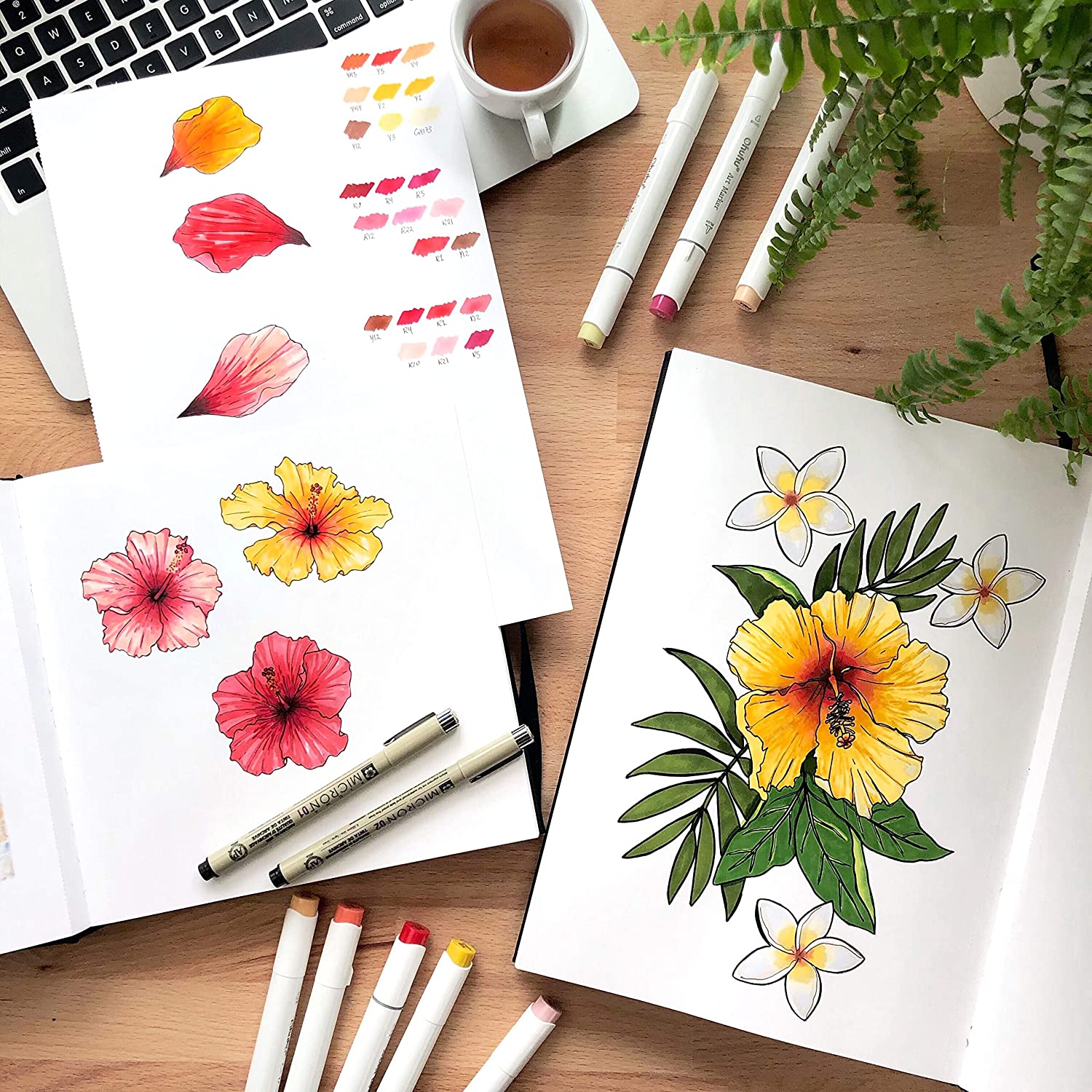 Sketchbook Ohuhu Para Marcadores de Alcohol | 21 x 21 CM, 78 hojas | 200 g/m2