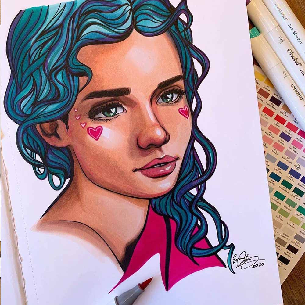 Sketchbook Ohuhu Para Marcadores de Alcohol | 21 x 29 CM, 78 hojas | 200 g/m2