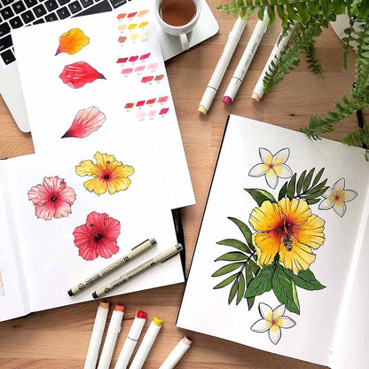 Sketchbook Ohuhu Para Marcadores de Alcohol | 21 x 29 CM, 78 hojas | 200 g/m2