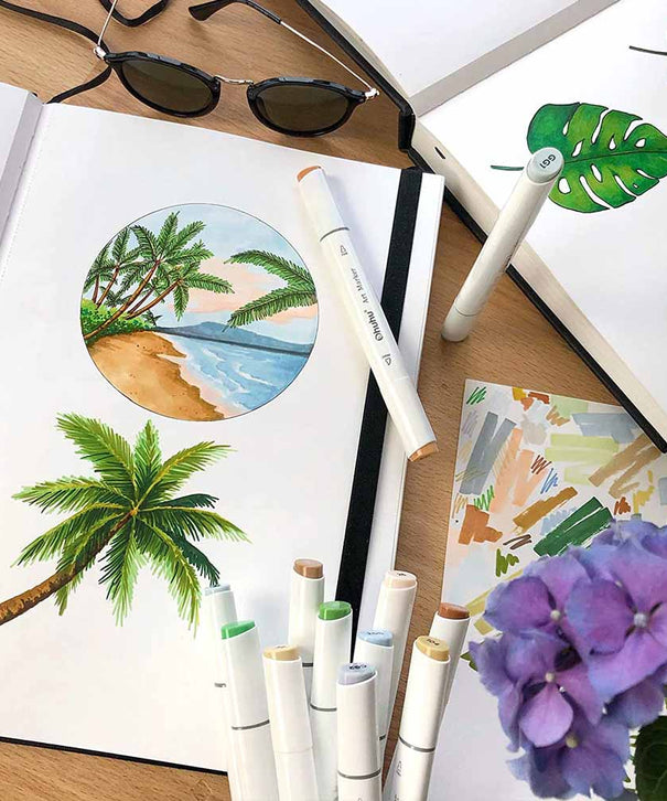 Sketchbook Ohuhu Para Marcadores de Alcohol | 21 x 29 CM, 78 hojas | 200 g/m2