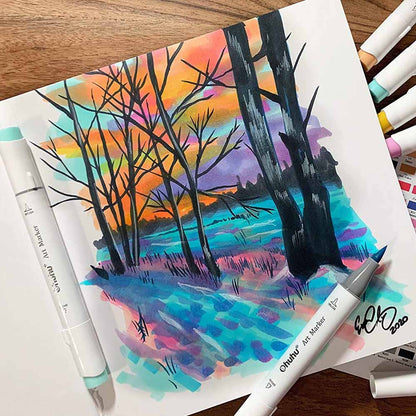 Sketchbook Ohuhu Para Marcadores de Alcohol | 17,5 x 16,5 CM, 30 hojas | 200 g/m2