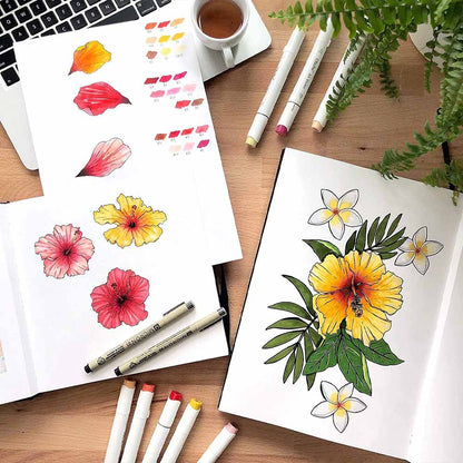 Sketchbook Ohuhu Para Marcadores de Alcohol | 17,5 x 16,5 CM, 30 hojas | 200 g/m2