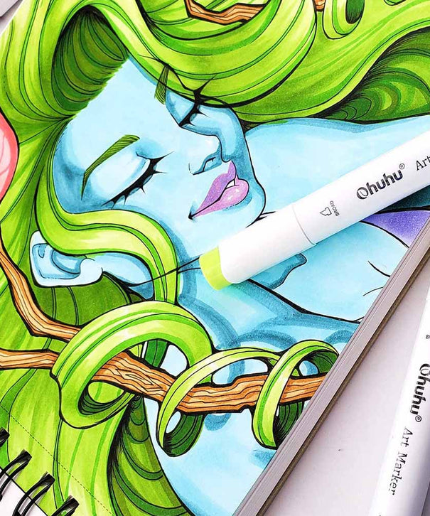 Sketchbook Ohuhu Para Marcadores de Alcohol Anillado | 22 x 21 CM, 60 hojas | 200 g/m2