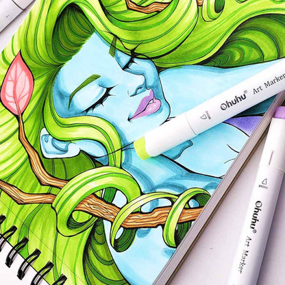 Sketchbook Ohuhu Para Marcadores de Alcohol Anillado | 22 x 21 CM, 60 hojas | 200 g/m2