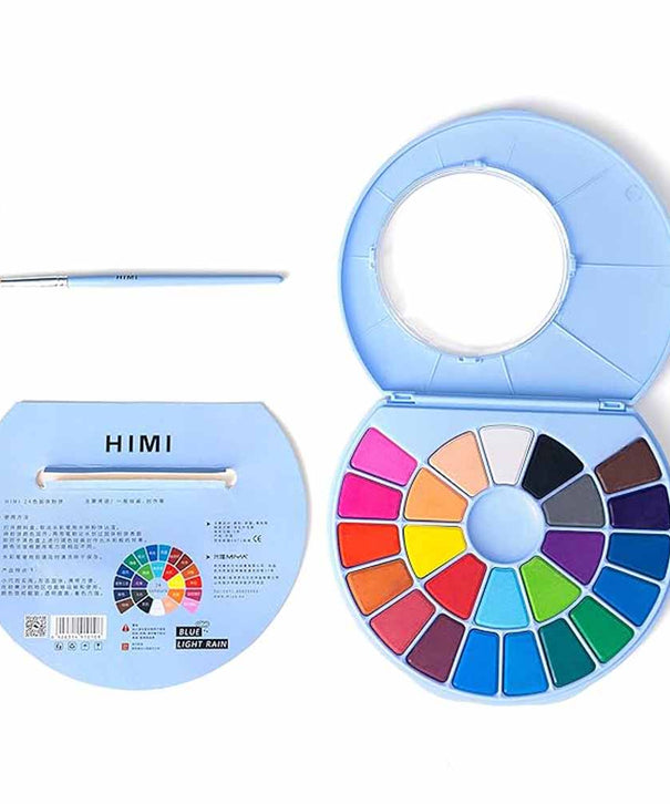 Set Acuarela Himi 24 colores + pincel (azul)