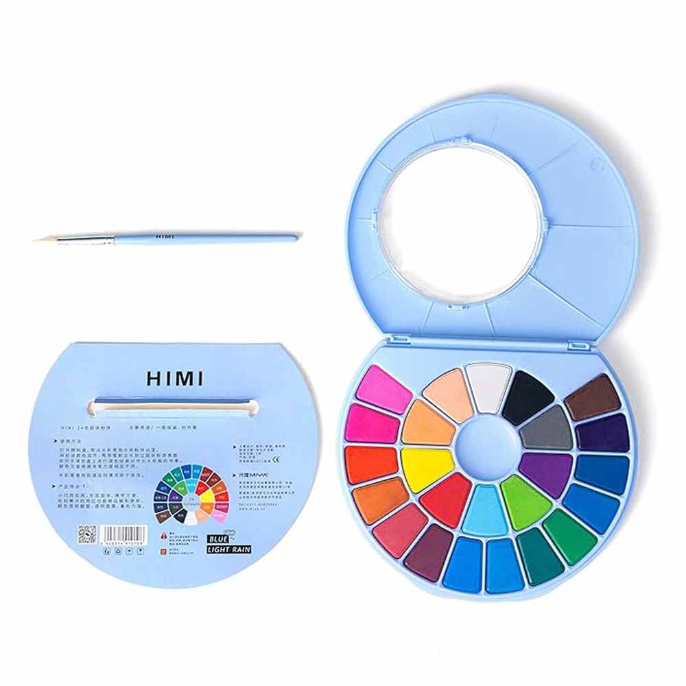 Set Acuarela Himi 24 colores + pincel (azul)