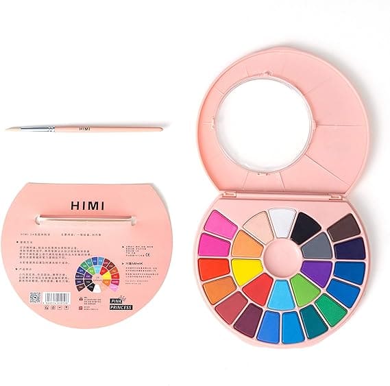 Set Acuarela Himi 24 colores + pincel (rosado)