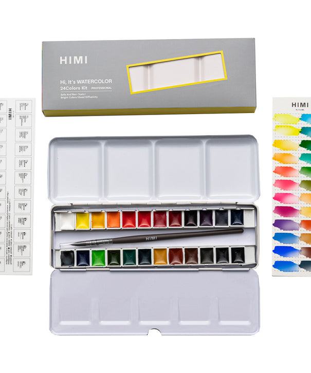 Set Acuarelas 24 colores 2ml Himi | Incluye pincel