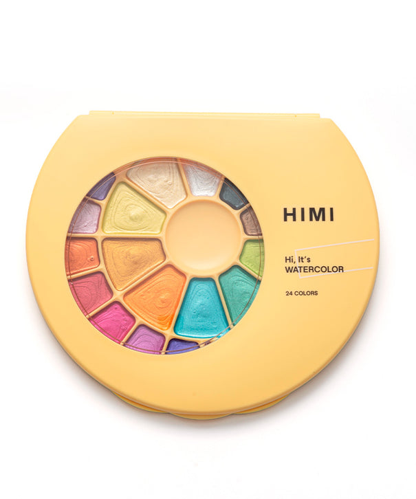 Set Acuarela Metalizados Himi 24 colores + pincel | Semi Húmedo