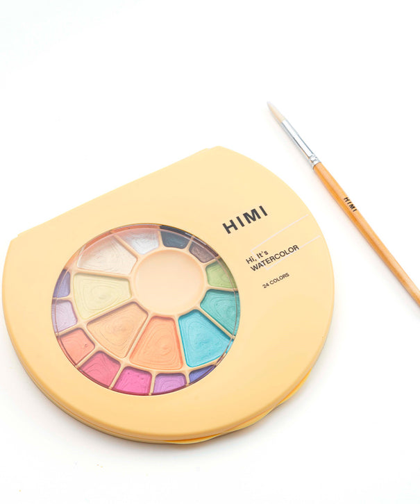 Set Acuarela Metalizados Himi 24 colores + pincel | Semi Húmedo