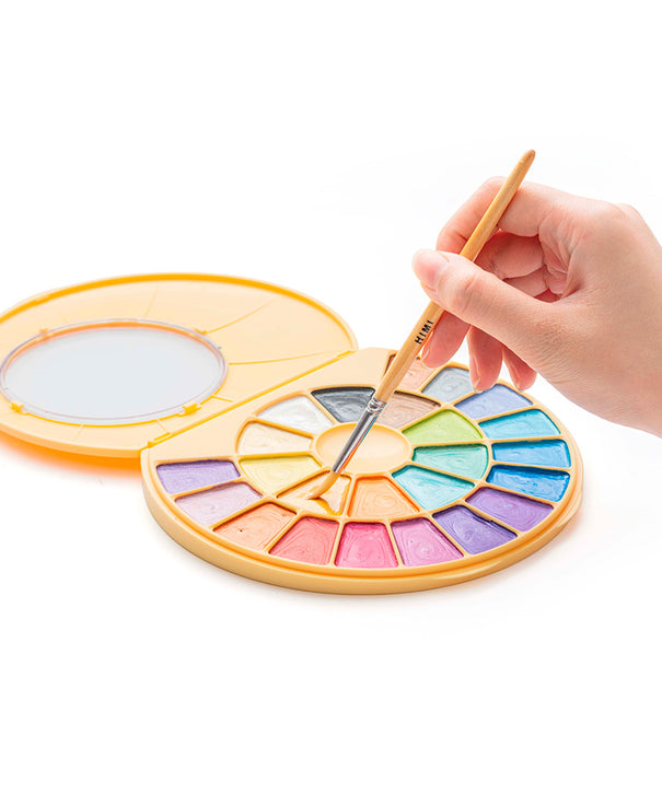Set Acuarela Metalizados Himi 24 colores + pincel | Semi Húmedo