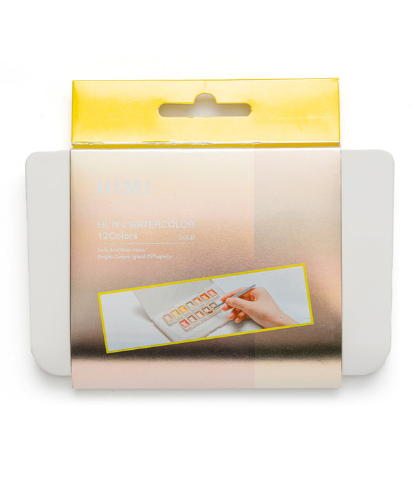 Set Acuarela Metalizada Himi 12 colores + pincel | Gold/Oro