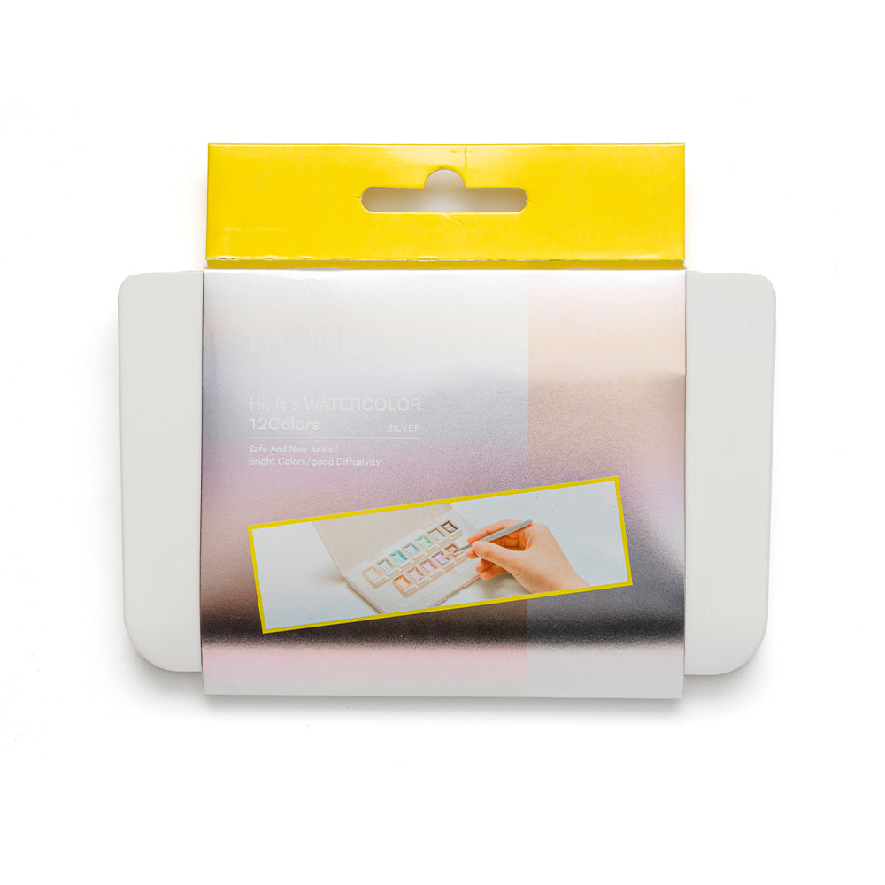 Set Acuarela Metalizada Himi 12 colores + pincel | Silver/Plata