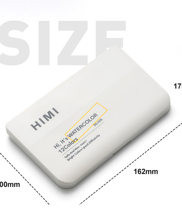 Set Acuarela Metalizada Himi 12 colores + pincel | Silver/Plata