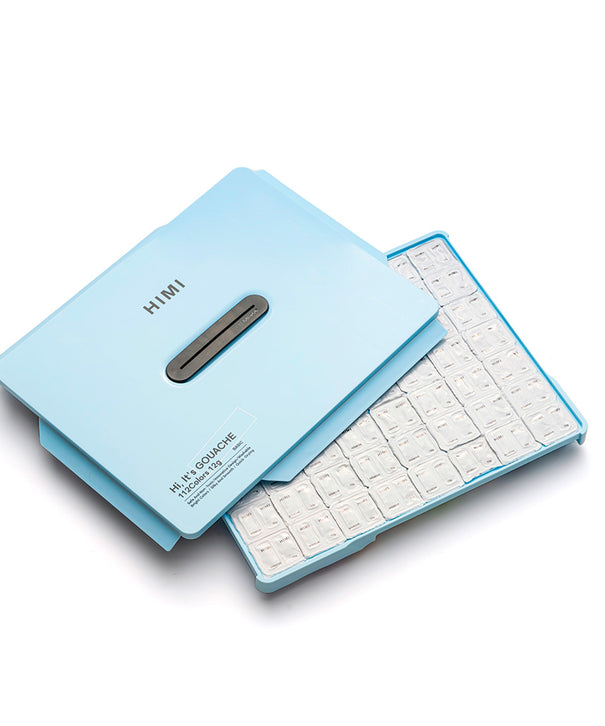 Gouache Himi 112 colores variados | 12 ml | Estuche Celeste (sin pinceles)