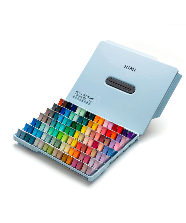 Gouache Himi 112 colores variados | 12 ml | Estuche Celeste (sin pinceles)