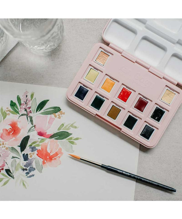 Set Acuarelas 12 colores | Van Gogh Pocket Box | Set Floral Frau Hölle