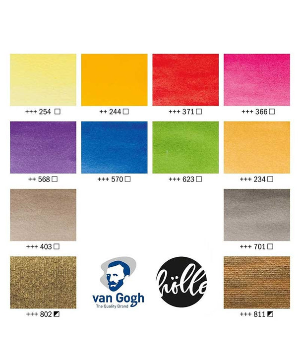 Set Acuarelas 12 colores | Van Gogh Pocket Box | Set Floral Frau Hölle