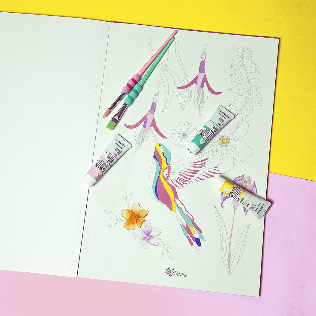 Pack Libro Aflorarte + Gouache Himi 24 colores Rosado