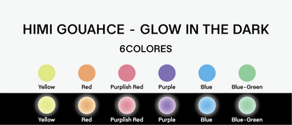 Gouache Himi 6 colores | 23 ml | Colores Brillo en la Oscuridad Mini Estuche