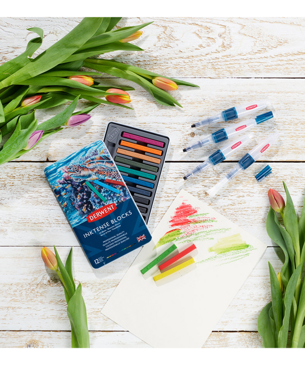 Barras de Tinta Solubles al Agua Derwent Inktense | 12 colores
