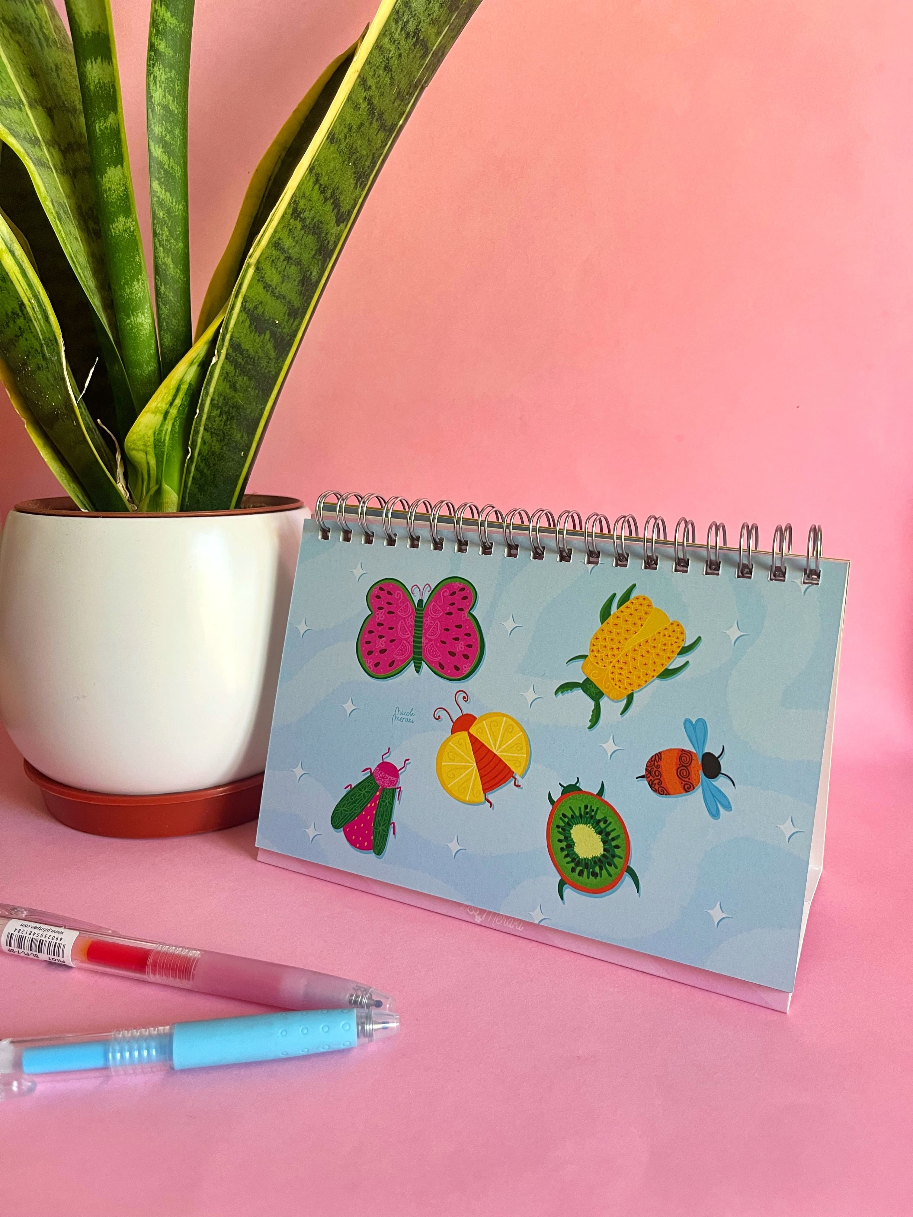 Calendario de Escritorio Ilustrado Meraki 2026 - Vivir Bonito 🌸