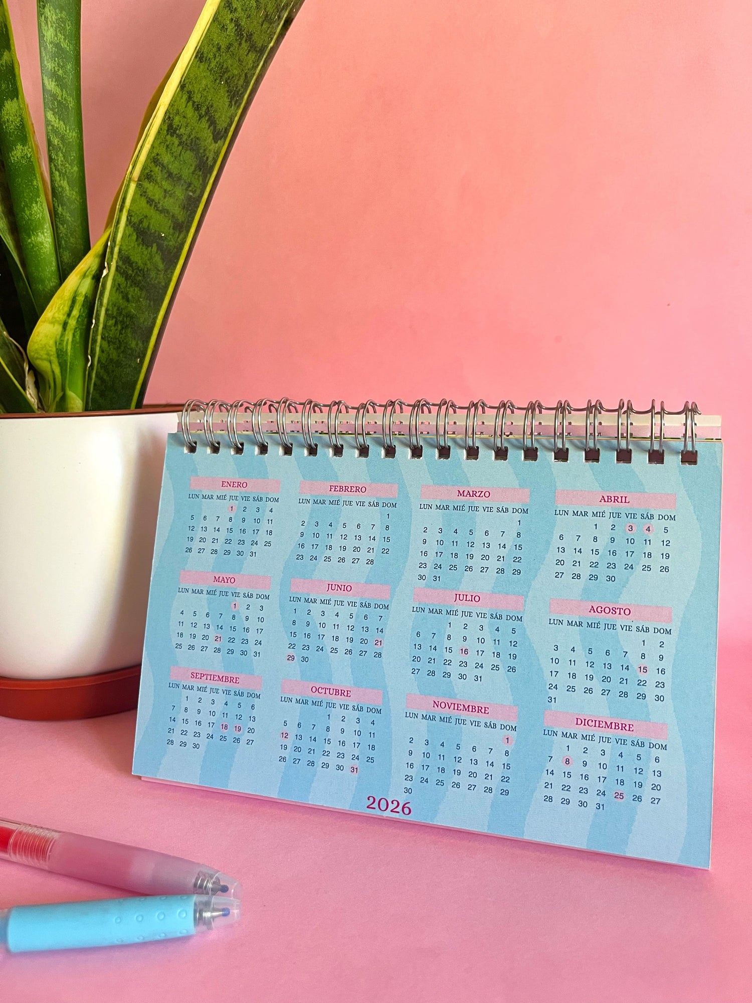 Calendario de Escritorio Ilustrado Meraki 2026 - Vivir Bonito 🌸