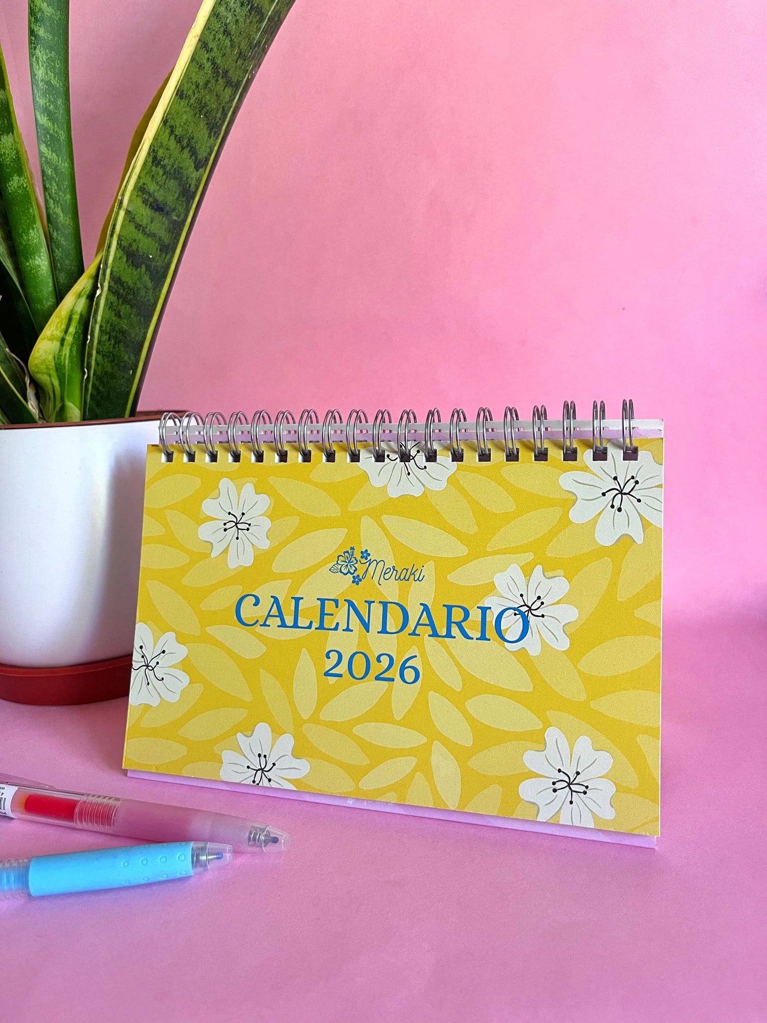 Calendario de Escritorio Ilustrado Meraki 2026 - Vivir Bonito 🌸