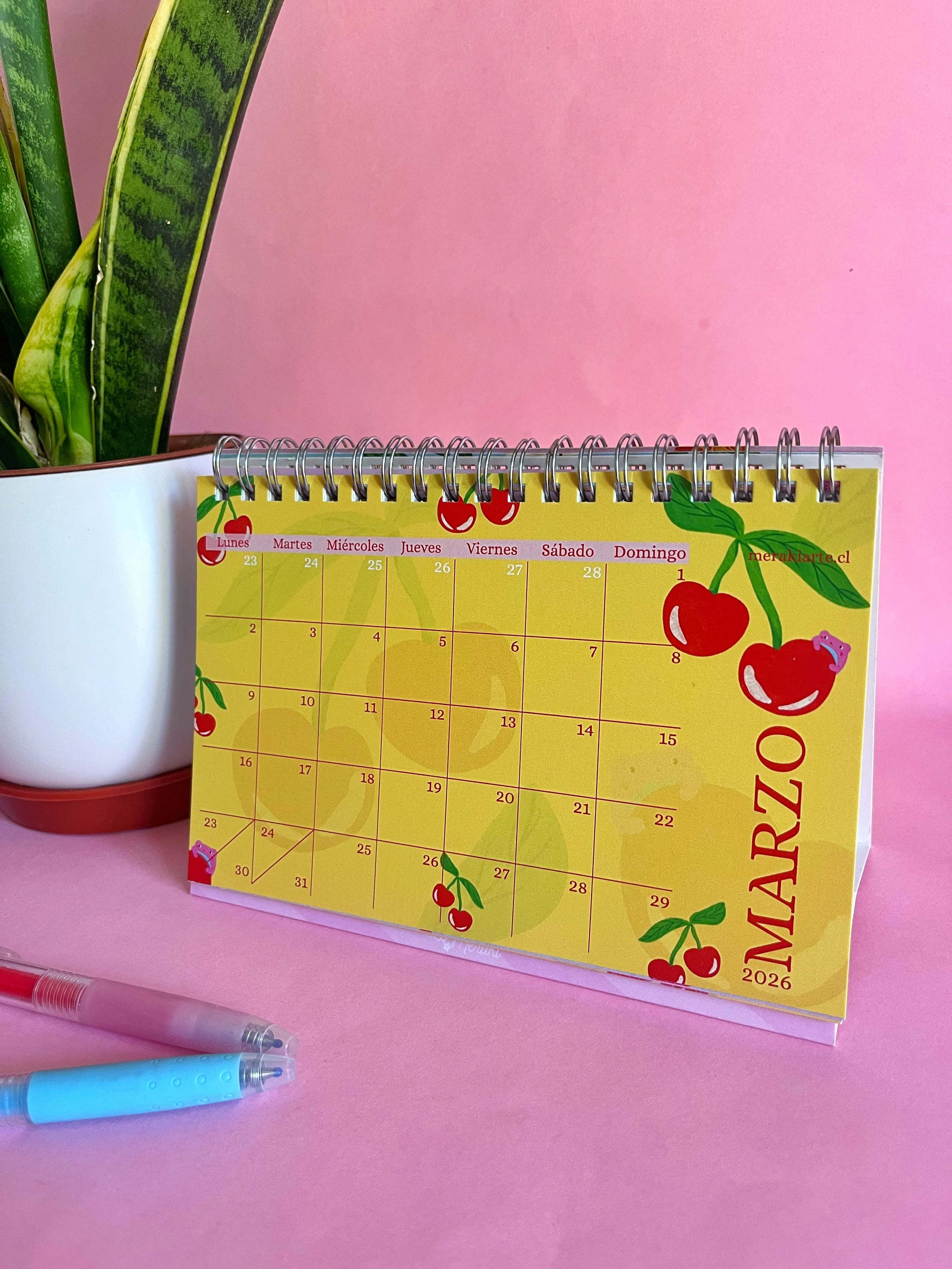 Calendario de Escritorio Ilustrado Meraki 2026 - Vivir Bonito 🌸