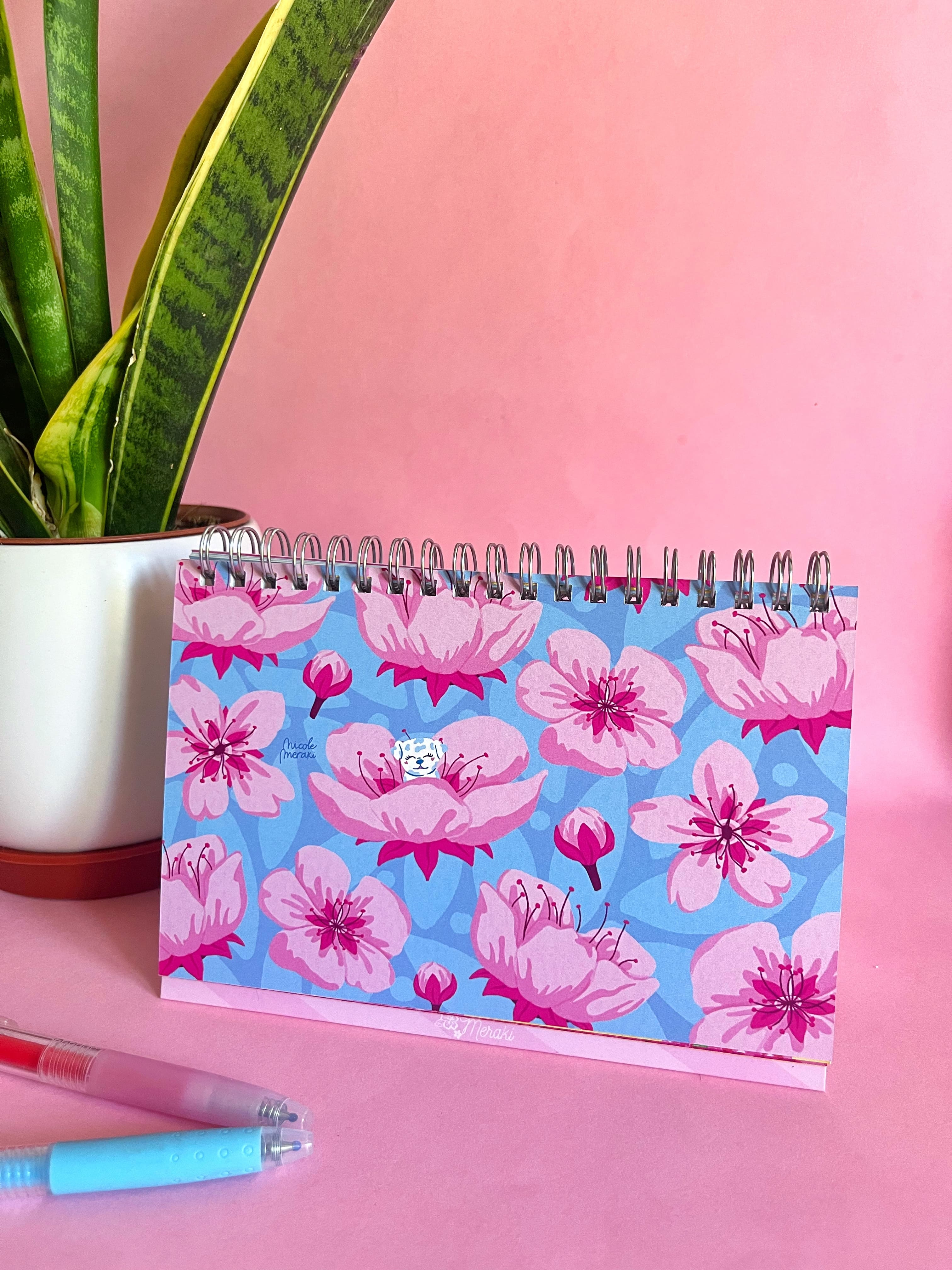 Calendario de Escritorio Ilustrado Meraki 2026 - Vivir Bonito 🌸