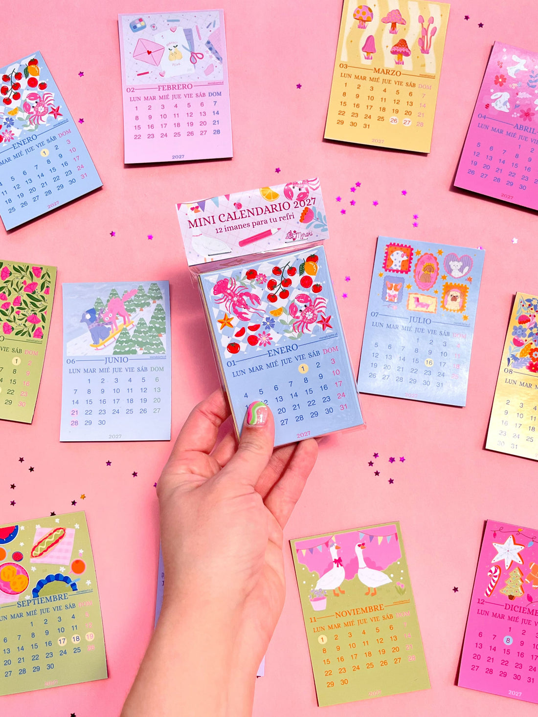 Calendario de Imán Ilustrado Meraki 2027 🌸