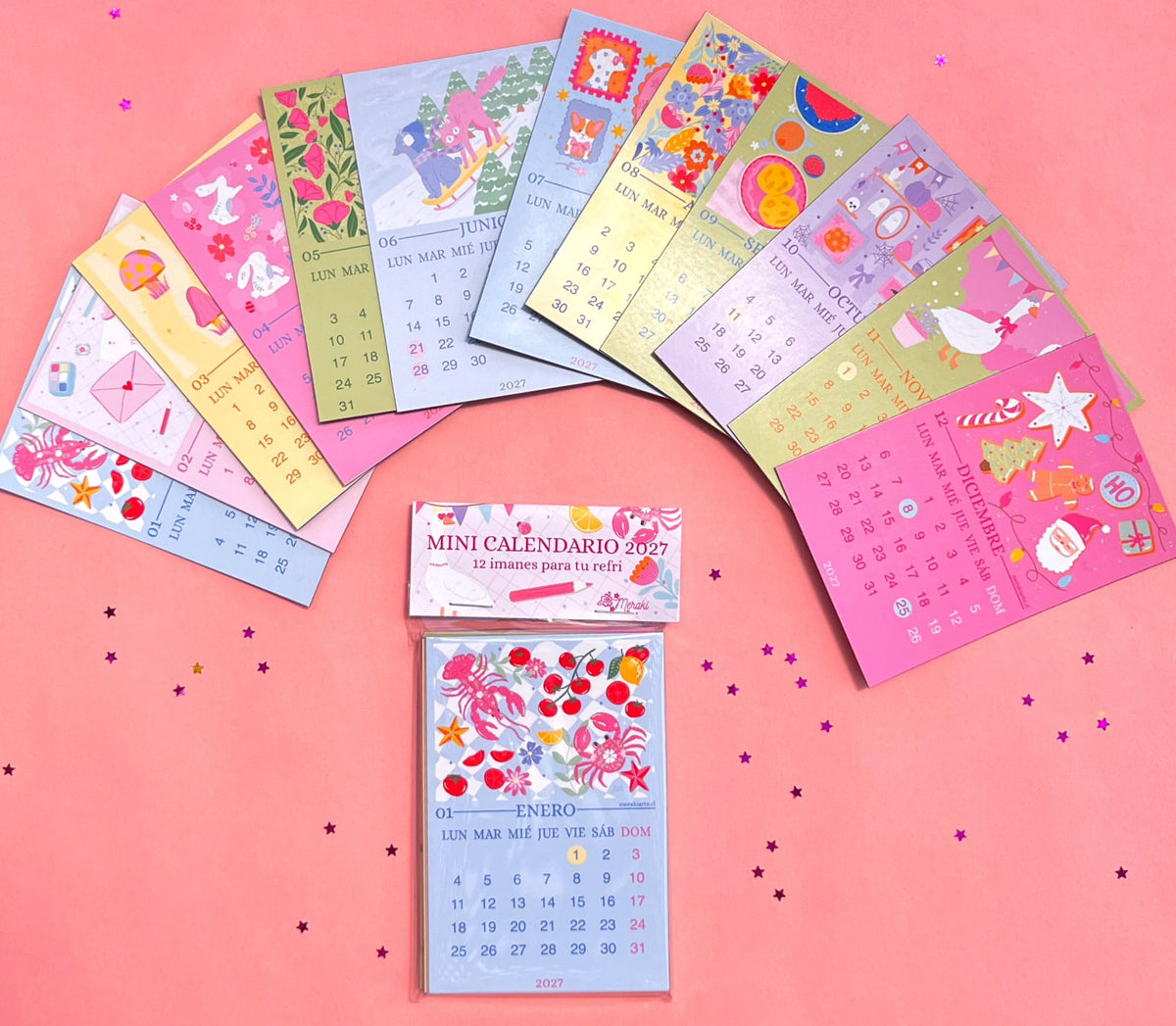 Calendario de Imán Ilustrado Meraki 2027 🌸