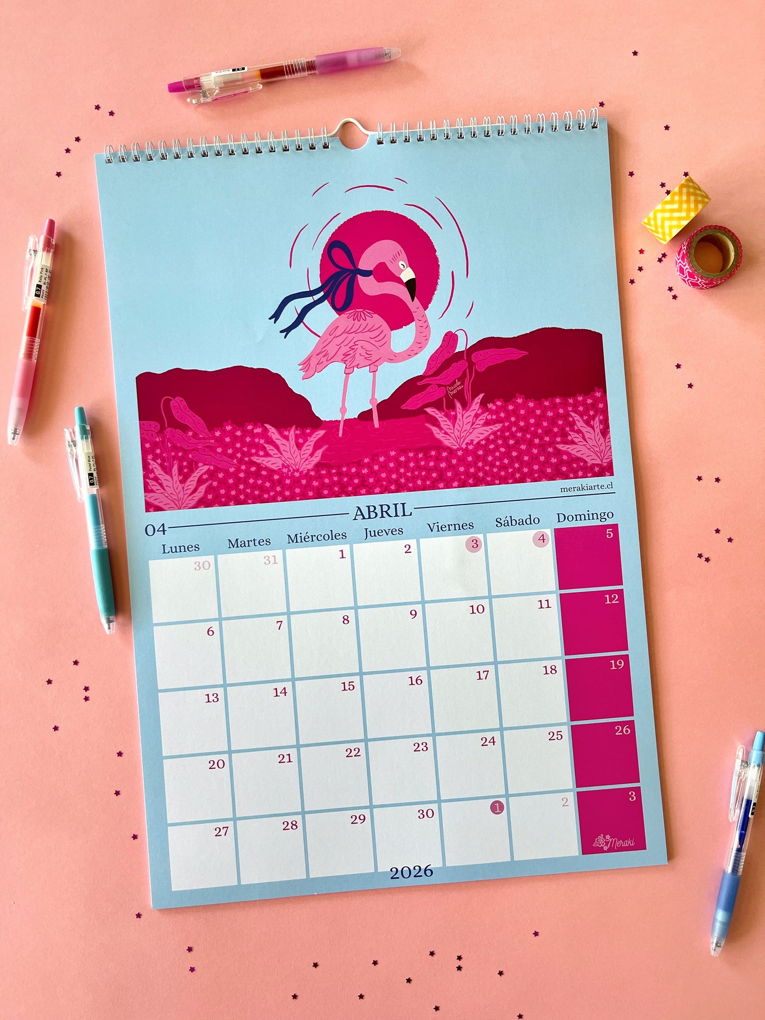 Calendario Ilustrado Meraki 2026 - Vivir Bonito 🌸