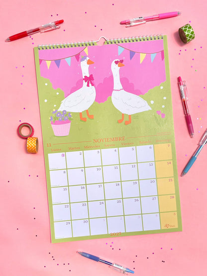 Calendario de Pared Ilustrado Meraki 2027 🌸