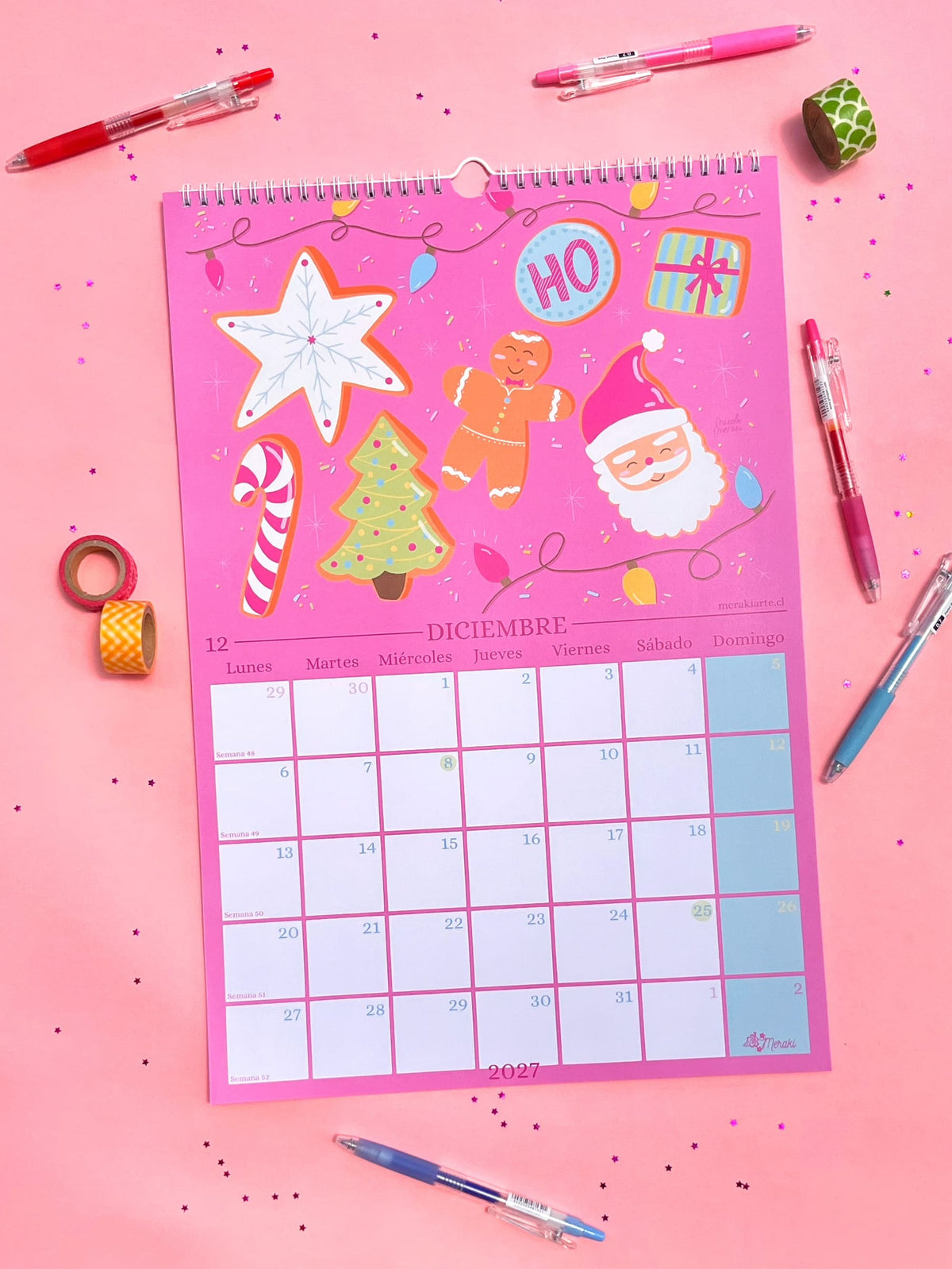 Calendario de Pared Ilustrado Meraki 2027 🌸