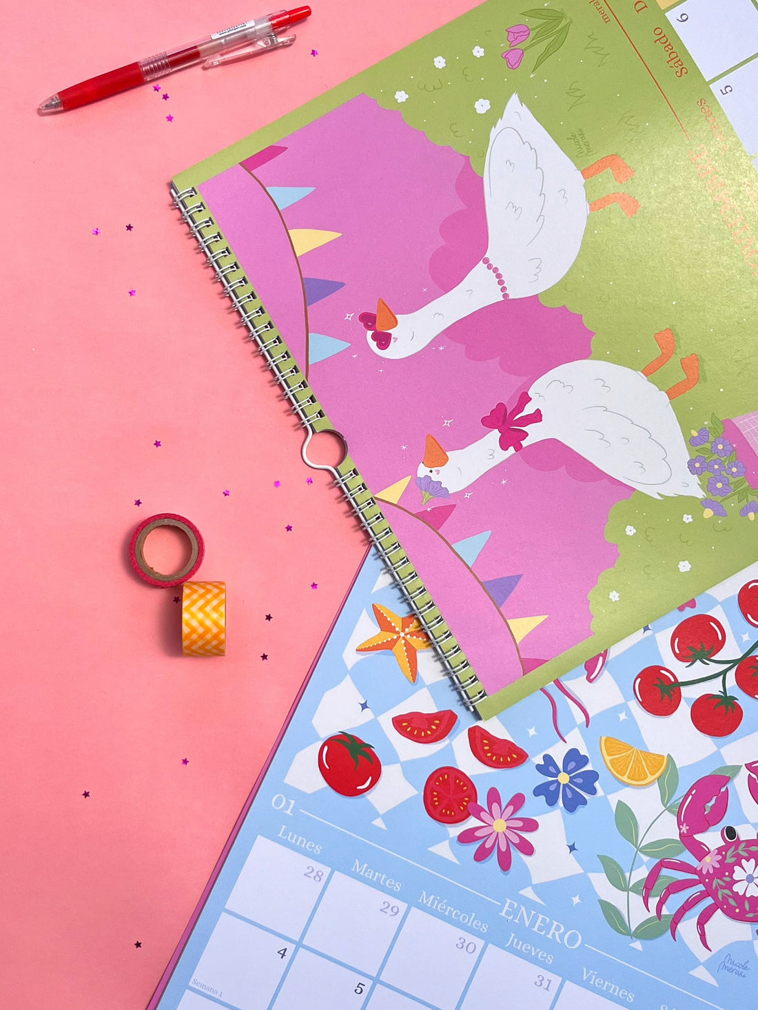 Calendario de Pared Ilustrado Meraki 2027 🌸