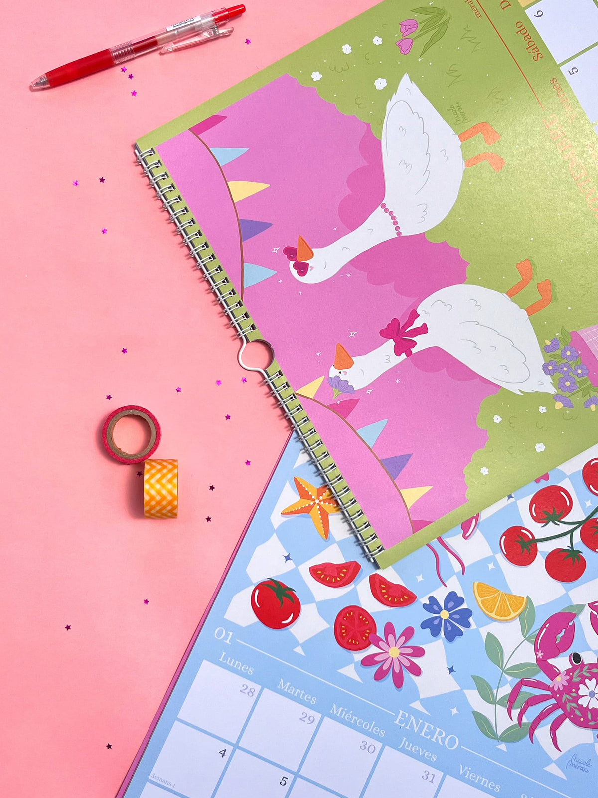Calendario de Pared Ilustrado Meraki 2027 🌸