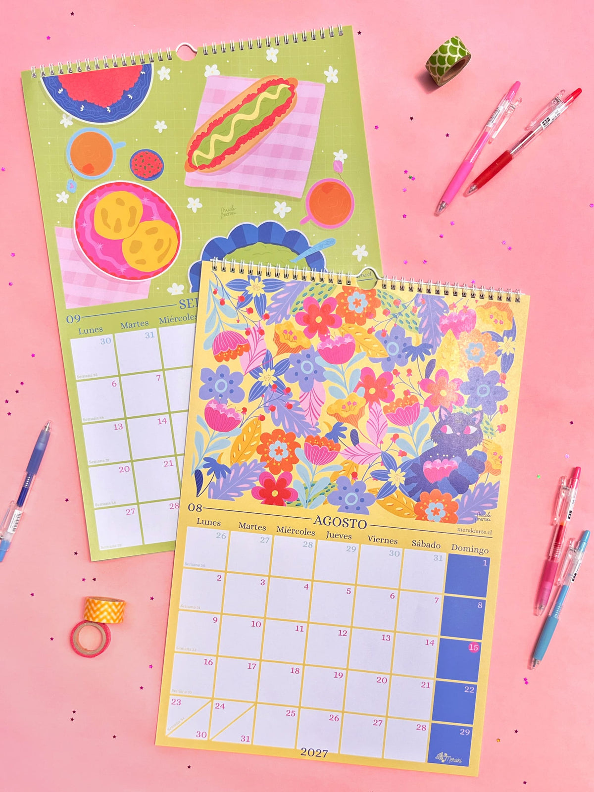 Calendario de Pared Ilustrado Meraki 2027 🌸
