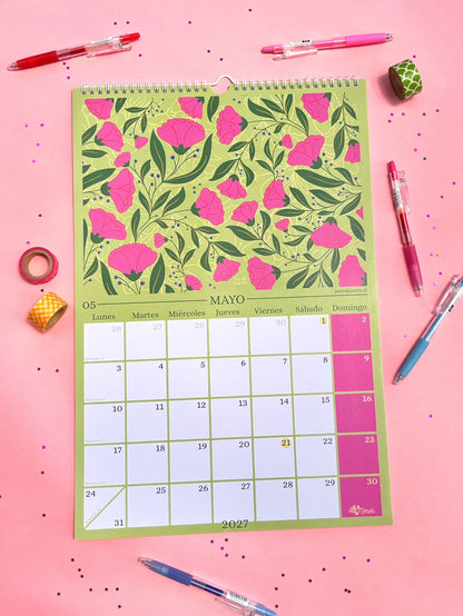 Calendario de Pared Ilustrado Meraki 2027 🌸