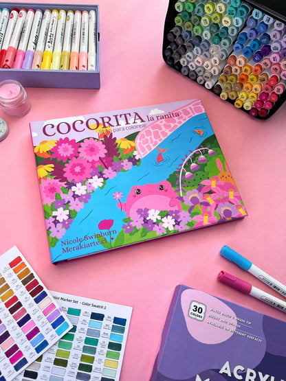 Colección Completa Libros para colorear 🌟 Aflorarte + Cocorita La Ranita + Pixie