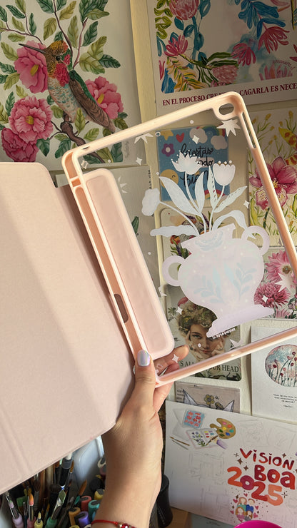 Carcasa Ilustrada Jarrón con Flores | iPad Gen. 5 - 6 / Air 1 - 2 con ranura para Apple Pencil