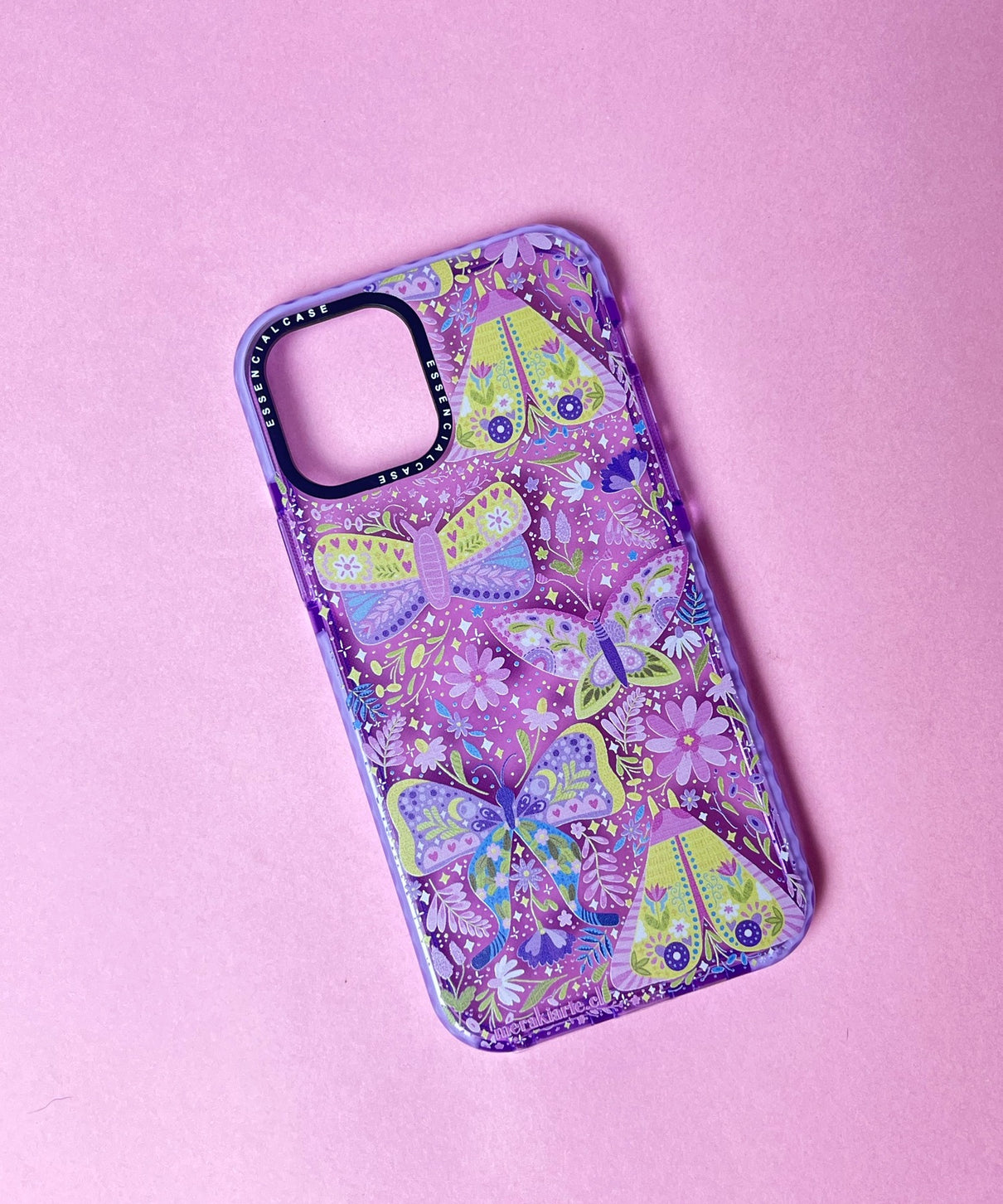 Carcasa Ilustrada Maripositas Lila iPhone 12/12pro