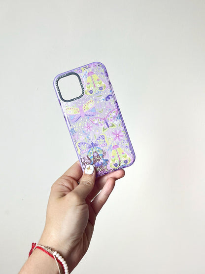 Carcasa Ilustrada Maripositas Lila iPhone 12/12pro