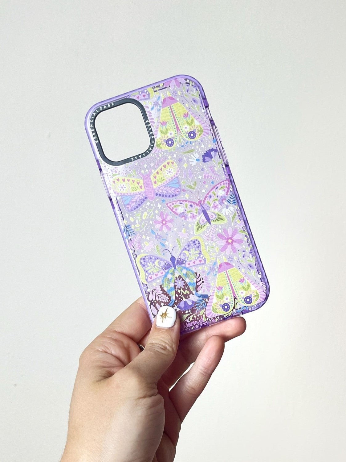 Carcasa Ilustrada Maripositas Lila iPhone 12/12pro