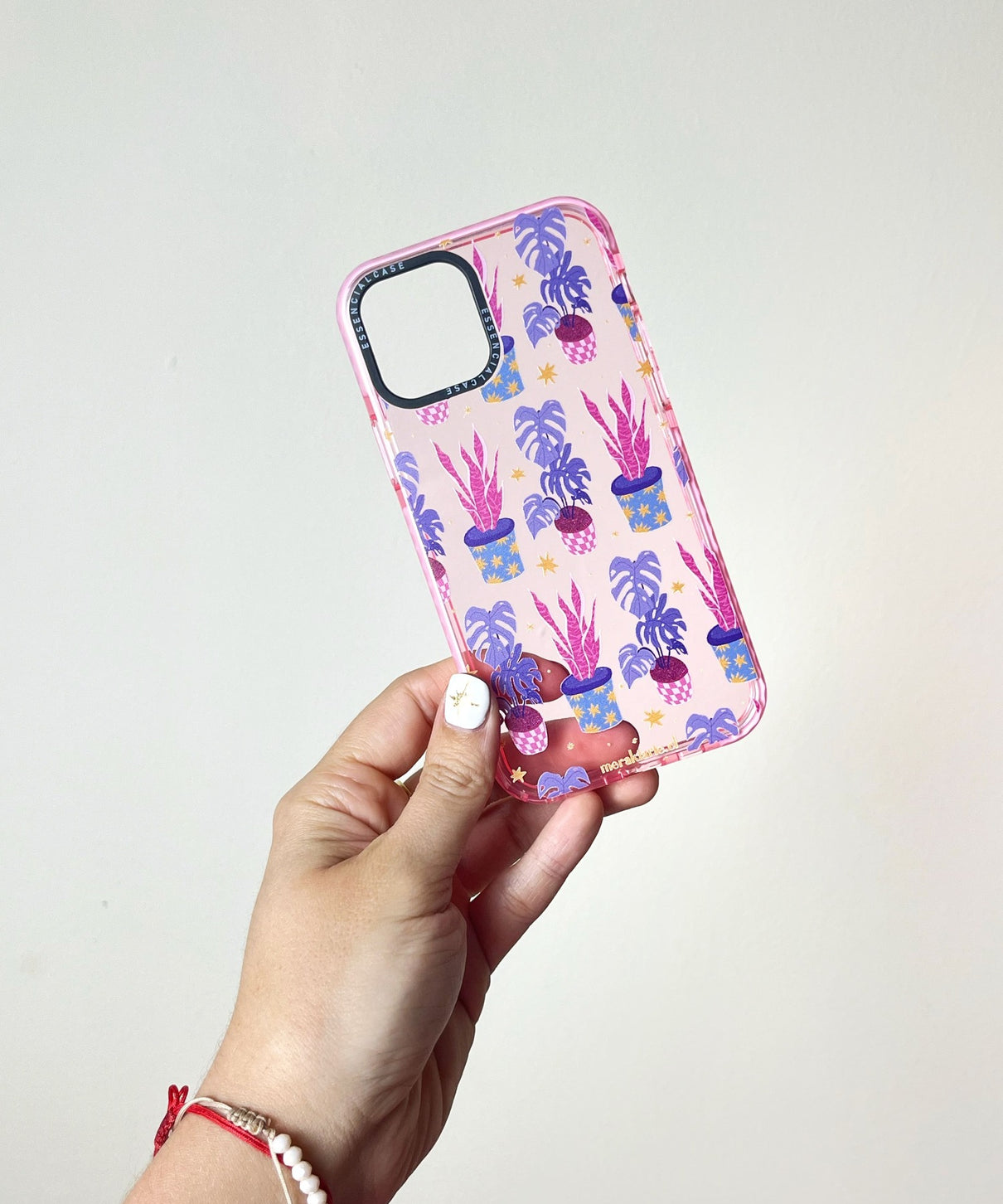 Carcasa Ilustrada Plantitas Rosada iPhone 12/12pro