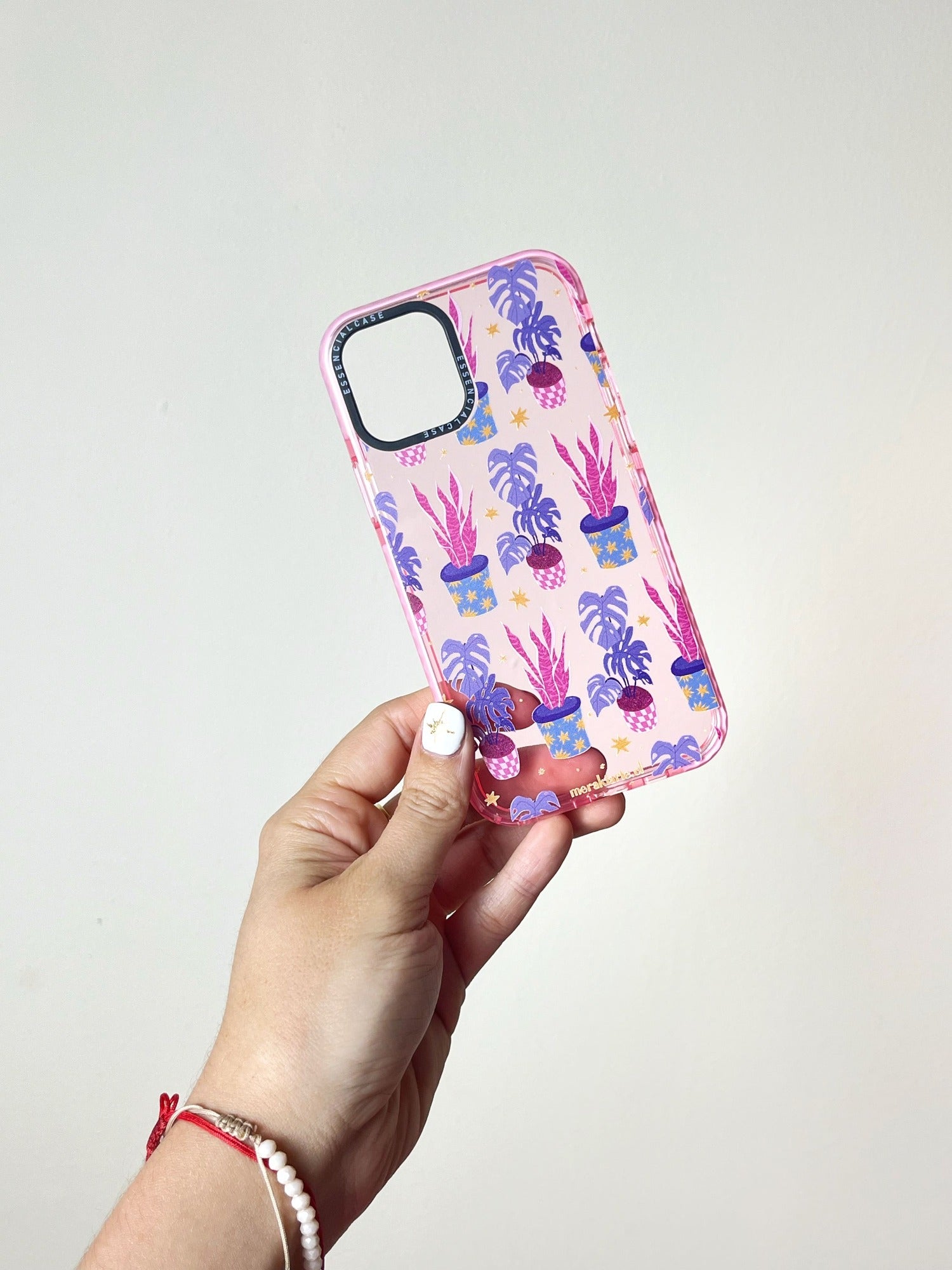 Carcasa Ilustrada Plantitas Rosada iPhone 12/12pro