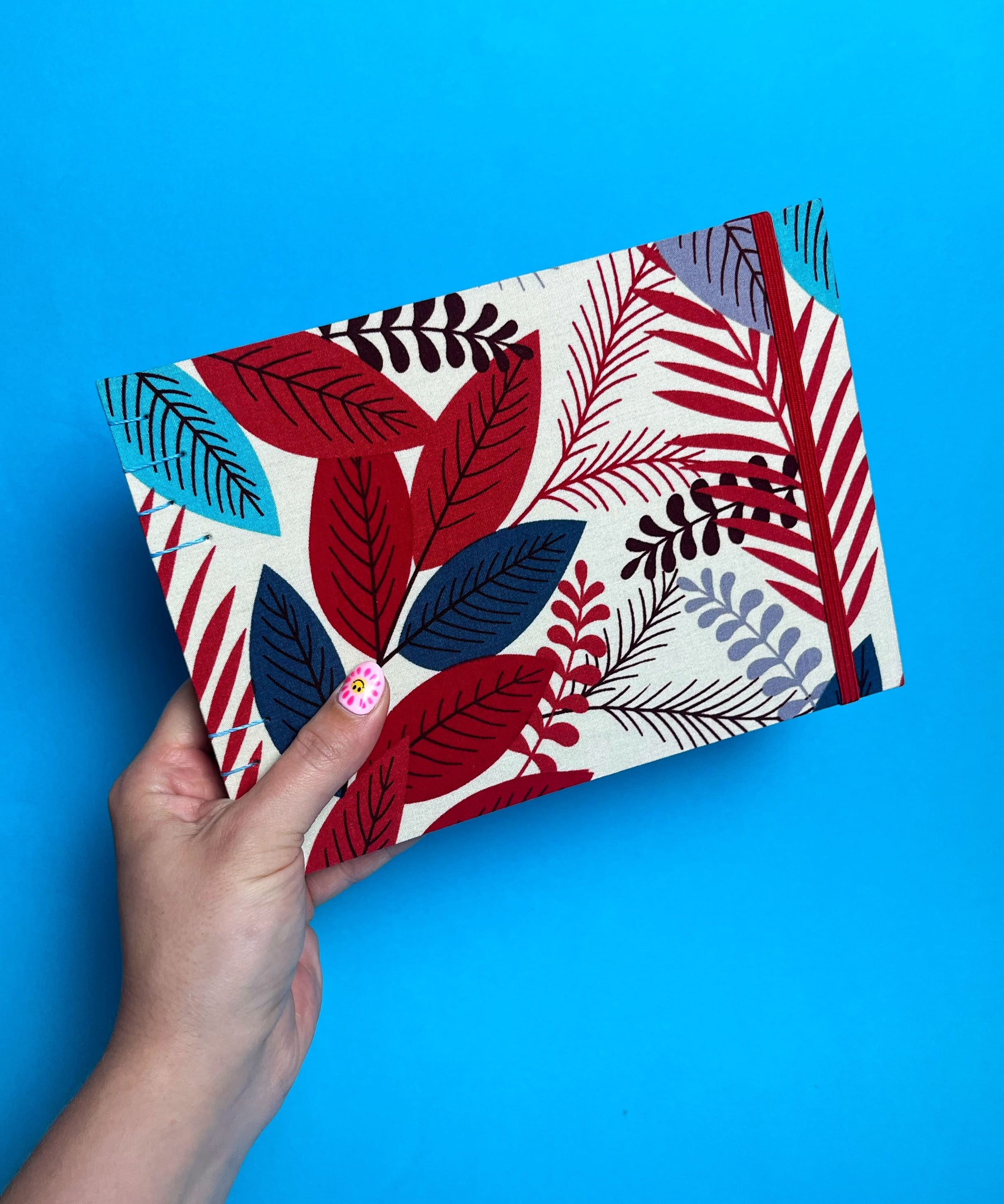 Sketchbook Acuarela Tamaño A5 Horizontal | Hojas Azules y Rojas