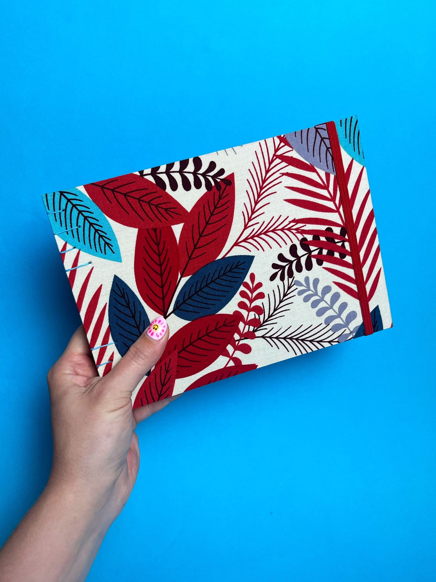 Sketchbook Acuarela Tamaño A5 Horizontal | Hojas Azules y Rojas