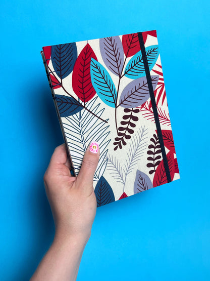 Sketchbook Acuarela Tamaño A5 Vertical | Hojas Azules y Rojas